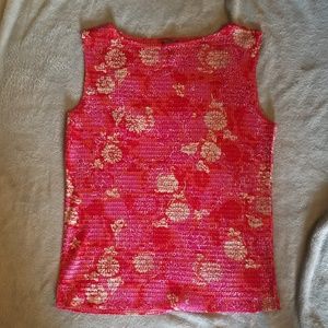 Pink floral sigrid Olsen sleeveless top